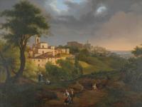 Ansicht des Borgo, Canale in Bergamo von Francesco Trecourt