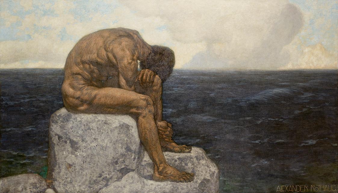 Alexander Rothaug, Odysseus (Sehnsucht nach der Heimat), undatiert, Öl auf Leinwand, 112 x 165  ...