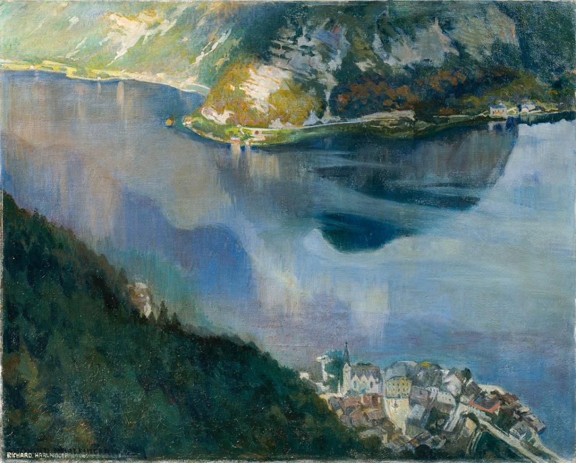 Richard Harlfinger, Hallstättersee, 1908, Öl auf Leinwand, 100 x 125,5 cm, Belvedere, Wien, Inv ...
