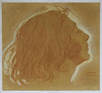 Josef Wawra, Mädchenkopf im Profil, um 1920, Rötel auf Papier, 33 x 36 cm, Belvedere, Wien, Inv ...