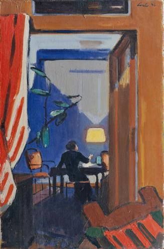 Franz Lerch, Interieur mit Lampe, 1942, Öl auf Leinwand, 82 x 54 cm, Artothek des Bundes, Dauer ...