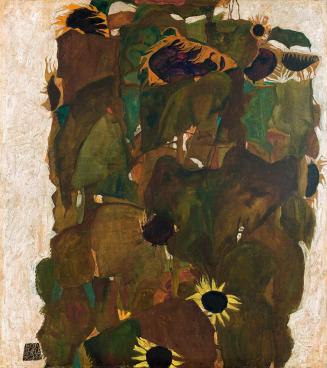 Egon Schiele, Sonnenblumen I, 1911, Öl auf Leinwand, 90 x 80,3 cm, Belvedere, Wien, Inv.-Nr. 24 ...