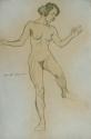 Josef Wawra, Aktstudie in Tanzpose, um 1925, Bleistift auf Papier, 50 x 33 cm, Belvedere, Wien, ...