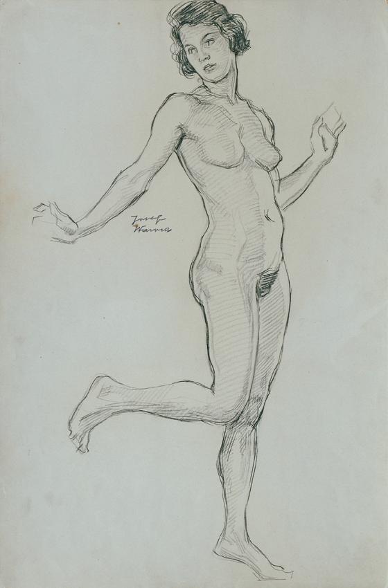 Josef Wawra, Aktstudie, um 1925, Bleistift auf Papier, 50 x 33 cm, Belvedere, Wien, Inv.-Nr. 85 ...