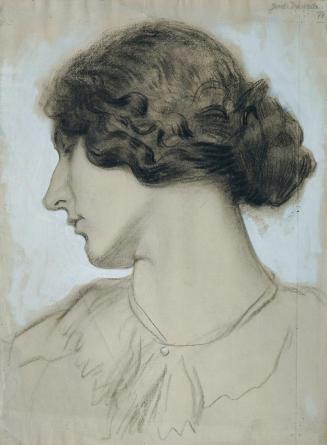 Josef Wawra, Kopf einer jungen Frau im Profil, 1918, Kreide auf Papier, 48 x 35 cm, Belvedere,  ...