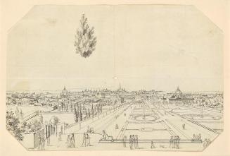 Blick auf Wien vom Belvedere, um 1820, Feder auf Papier auf Karton, 22 x 32 cm, Belvedere, Wien ...