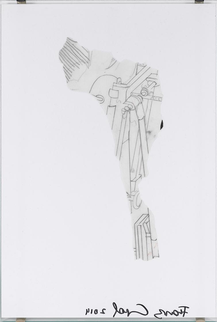Franz Graf, Fragmente, 2014, Scherenschnitte, Grafit, Kunststofffolie, Tusche und Drucken auf P ...