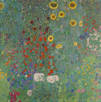 Gustav Klimt, Bauerngarten mit Sonnenblumen, 1906, Öl auf Leinwand, 110 × 110 cm, Belvedere, Wi ...