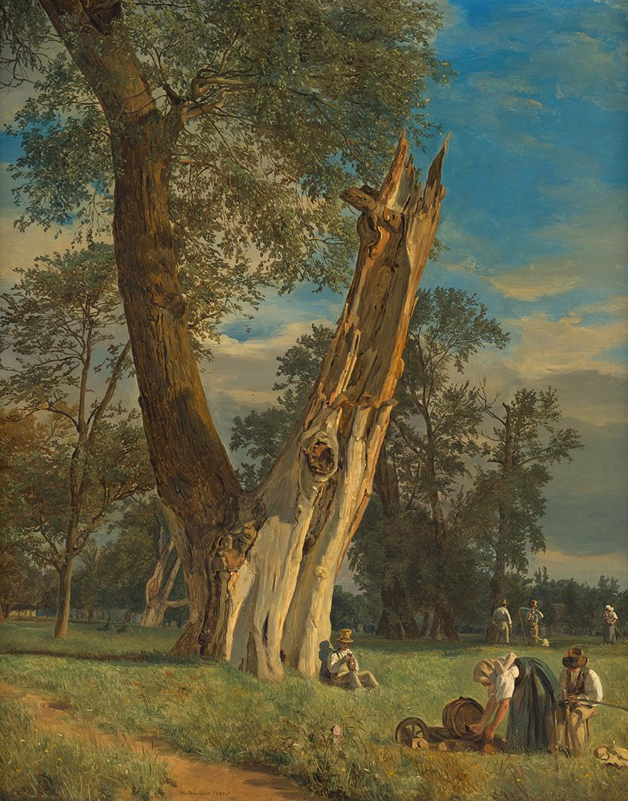 Ferdinand Georg Waldmüller, Partie aus dem Prater, 1831, Öl auf Holz, 31 × 26 cm, 2017 Dauerlei ...
