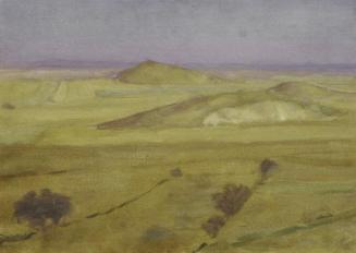Walther Gamerith, Landschaft mit Kornfeldern, um 1940, Öl auf Leinwand, 35,5 x 48,5 cm, Belvede ...
