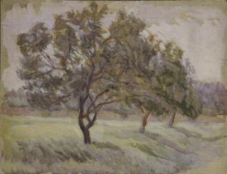 Walther Gamerith, Obstbäume, vor 1949, Öl auf Leinwand auf Karton, 40 x 51,5 cm, Belvedere, Wie ...