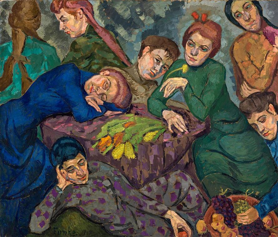 Helene Funke, Träume, 1913, Öl auf Leinwand, 114,5 x 134,5 cm, Belvedere, Wien, Inv.-Nr. 6221