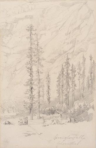 Theodor Alphons, Spranglerfall, Echerntal, um 1891/1892, Bleistift auf Papier, 23 × 15 cm, Belv ...