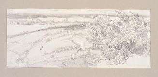 Theodor Alphons, Blick ins Land, um 1880/1890, Bleistift auf Papier, 7,1 × 17,6 cm, Belvedere,  ...