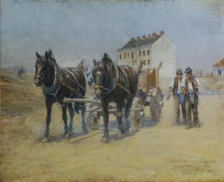 Alphons Leopold Mielich, In der Hernalser Sandgstätte, 1900, Pastell auf Karton, 63 x 70 cm, Be ...