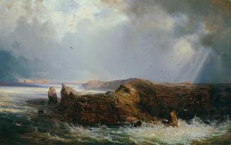 Joseph Selleny, Die Insel St. Paul im Indischen Ozean, 1868, Öl auf Holz, 23,5 x 37 cm, Belvede ...