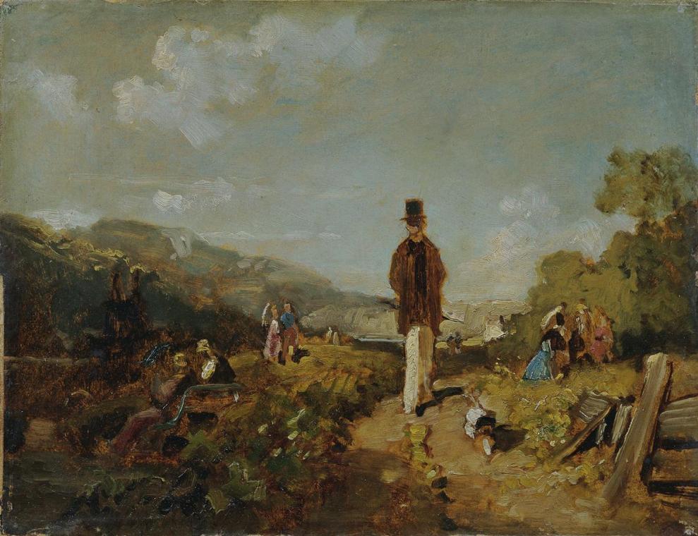 Carl Spitzweg, Der Hagestolz, um 1846/1847, Öl auf Karton auf Leinwand, 23 x 30 cm, Belvedere,  ...