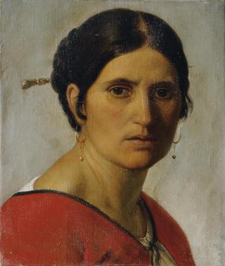 Josef Mathias von Trenkwald, Italienische Bäuerin, Öl auf Karton, 30 x 26,5 cm, Belvedere, Wien ...