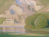 Carl Moll, Abenddämmerung. Steinbruch an der Donau, 1902, Öl auf Leinwand, 57 x 68 cm, Belveder ...