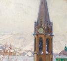 Carl Moll, Heiligenstadt im Schnee, 1904/1905, Öl auf Leinwand, 60 x 60 cm, Belvedere, Wien, In ...