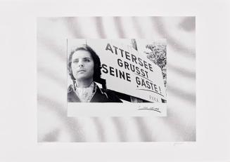 Christian Ludwig Attersee, Attersee grüßt seine Gäste und weiter (3-teiliger Fotozyklus), 1969/ ...