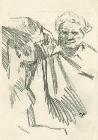 Robert Fuchs, Porträt Gustinus Ambrosi, um 1972, Kohle auf Papier, 23,9 × 16,6 cm, Belvedere, W ...