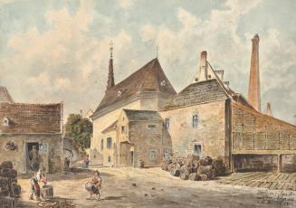 Emil Hütter, Die Kirche zu St. Marx in Wien, 1858, Aquarell auf Papier, 25,9 × 36,7 cm, Belvede ...