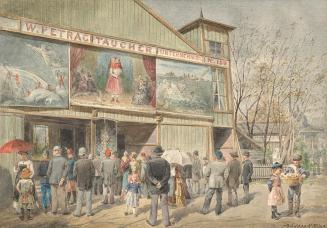 Ferdinand Weckbrodt, Im Wurstelprater in Wien, undatiert, Aquarell auf Papier, 24,7 × 35,4 cm,  ...