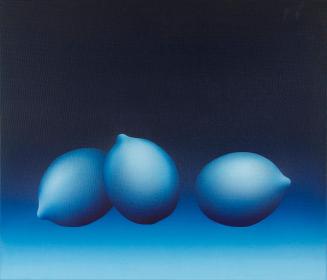 Reinfried Wagner, Blaue Zitronen, 1994, Acryl auf Leinwand, 60 × 70 cm, Belvedere, Wien, Inv.-N ...
