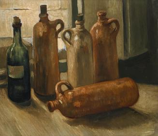 Vincent van Gogh, Stillleben mit fünf Flaschen, 1884, Öl auf Leinwand, 49,5 x 57,4 cm, Belveder ...
