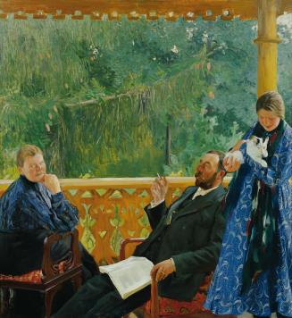 Boris Michajlovic Kustodiev, Familienbild, 1905, Öl auf Leinwand, 182,5 x 198 cm, Belvedere, Wi ...