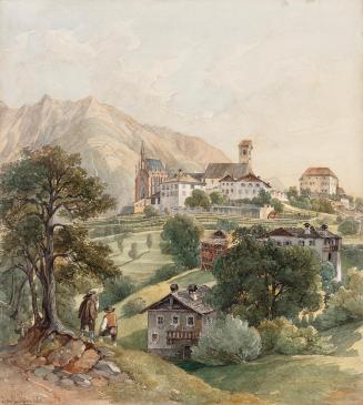 Johann Nepomuk Passini, Schenna bei Meran, 1868, Aquarell auf Papier, Blattmaße: 44 × 39,5 cm,  ...