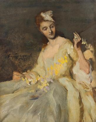 Eugène Carrière, Damenportrait, 1899, Öl auf Leinwand, 38,4 × 30 cm, Belvedere, Wien, Inv.-Nr.  ...