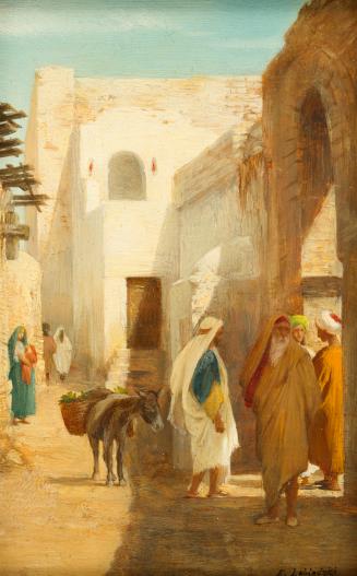 Eduard Lebiedzki, Orientalische Straßenszene, um 1890, Öl auf Holz, 14,5 × 9,5 cm, Belvedere, W ...