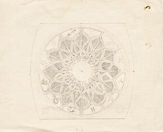 Franz von Matsch, Skizze für das Ziffernbaltt der Ankeruhr (?), um 1911, Bleistift auf Papier,  ...