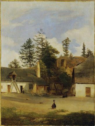 Alexander Trichtl, Bauernhof, Öl auf Leinwand, 49,5 x 37,5 cm, Belvedere, Wien, Inv.-Nr. 5261