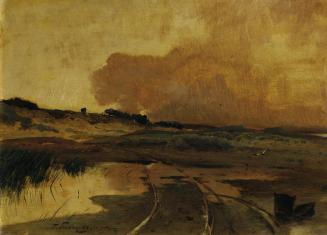 Toni von Stadler, Abend im Moor, 1889, Öl auf Holz, 18 x 23,5 cm, Belvedere, Wien, Inv.-Nr. 454 ...