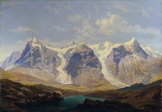 Johann Michael Sattler, Wetterhorn, Mettenberg und Eiger mit den beiden dazwischenliegenden Gri ...