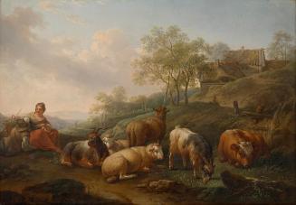 Joseph Roos, Landschaft mit weidendem Vieh, 1766, Öl auf Holz, 38 x 54,7 cm, Belvedere, Wien, I ...