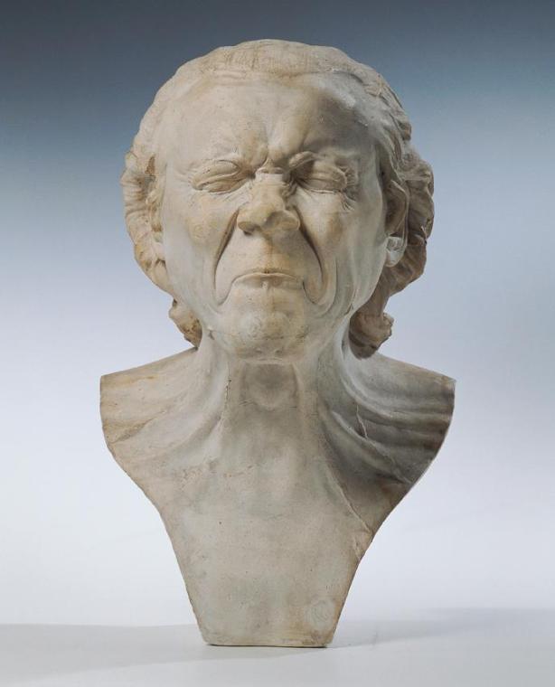 Franz Xaver Messerschmidt, Der Verdrüßliche ("Charakterkopf" Nr. 21), vor 1923, Gipsabguss, H:  ...