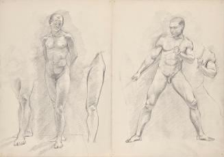 Franz Barwig, Männerakte, um 1888/1895, Bleistift auf Papier, 40,8 × 58 cm, Belvedere, Wien, In ...