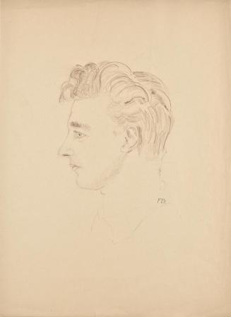 Franz Barwig, Porträtstudie Franz Barwig der Jüngere, um 1922, Bleistift und schwarze Kreide au ...