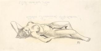 Franz Barwig, Liegender Frauenakt, um 1927/1930, Bleistift auf Papier, 10,8 × 21,2 cm, Belveder ...