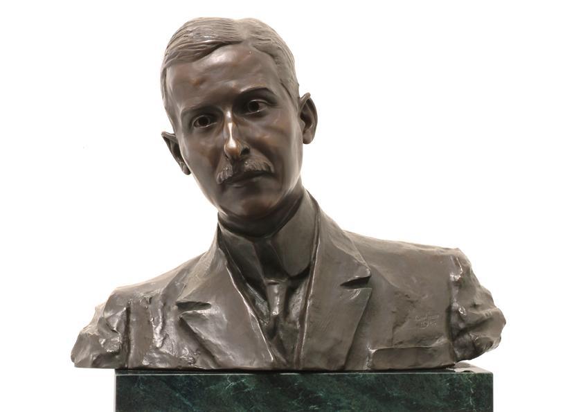 Gustinus Ambrosi, Stefan Zweig, 1913, Bronze auf Serpentin-Postament, H: 41,5 cm, Belvedere, Wi ...
