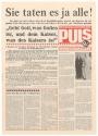 Erwin Puls, PULS – DER KLARE BLICK, DAS WAHRE WORT!, 22.4.1982, Offset-Druck auf Papier, 48,9 × ...
