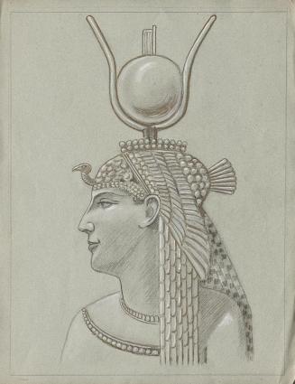 Franz von Matsch, Cleopatra, undatiert, Bleistift, Kohle, Tempera in Gold und Weiß, 49,3 x 37,8 ...