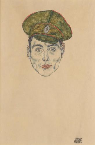Egon Schiele, Kosak, 1916, Gouache und Bleistift auf Papier, 36,9 × 24,6 cm, Dauerleihgabe Priv ...