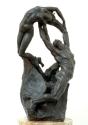 Gustinus Ambrosi, Orpheus und Eurydike, 1919, Bronze auf Onyx/ Marmor-Postament, H: 50,5 cm, Be ...