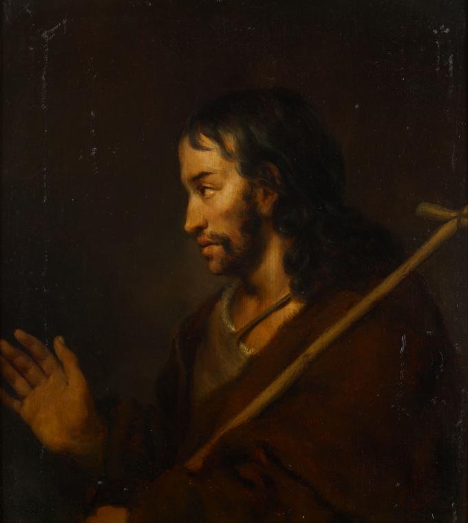 Unbekannter Künstler, Johannes der Täufer, 1650/1700, Öl auf Eichenholz, 38 × 34 cm, Belvedere, ...