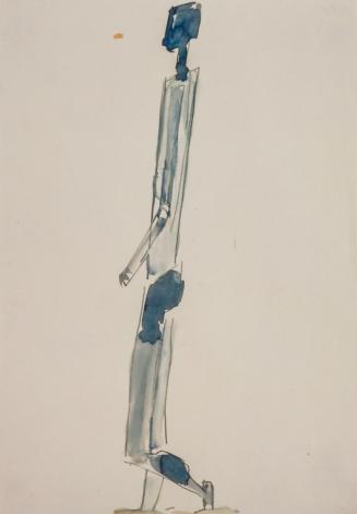 Fritz Wotruba, Gehender, 1948, Tinte, Feder,  laviert, auf Papier, Blattmaße: 29,7 × 21 cm, Bel ...